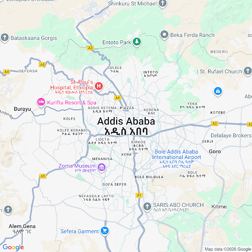 Map of Addis Ababa